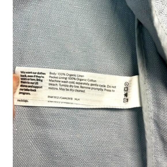 Eileen Fisher Organic Linen Dawn Drape Front Jacket |  Size M, Blue NWT $278 - Picture 6 of 10